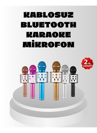 Kablosuz Bluetooth Karaoke Mikrofon  Yankı Efektli