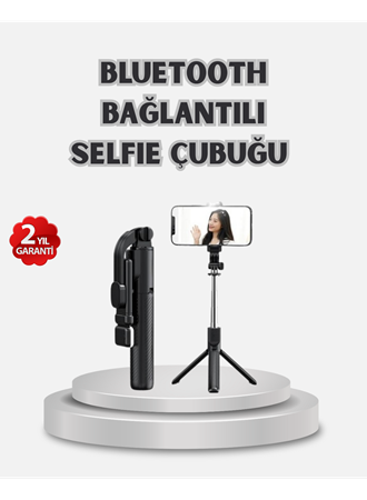 Kablosuz Bluetooth Selfie Çubuğu – 360° Dönebilir Başlık, Taşınabilir ve Şık Tasarım