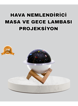 Aromaterapili USB Hava Nemlendirici – Projeksiyon Işıklı, Sessiz ve Şık Tasarım