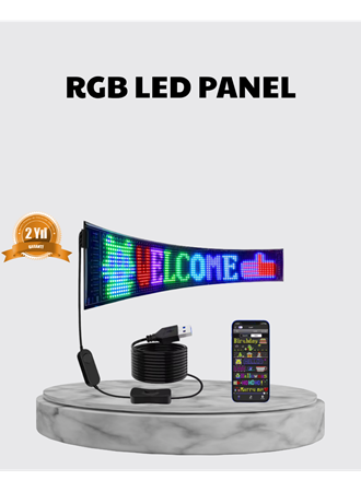 RGB LED Panel – Çok Renkli, Kumandalı, USB Bağlantılı Yazı ve GIF Gösterimli Akıllı Lamba