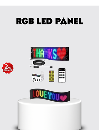 RGB LED Panel – USB Güç Girişli, GIF ve Yazı Gösterimli Akıllı Ekran