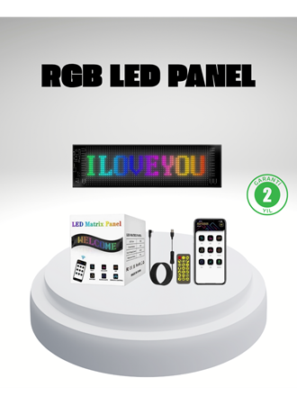 RGB LED Panel – Mobil Uyumlu, Yazı ve GIF Destekli, USB Bağlantılı Dekoratif Ekran