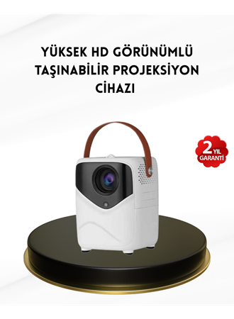 Mini Akıllı Projektör – 1080P Full HD, 64GB Depolama, 2GB RAM, Uzaktan Kumanda Destekli