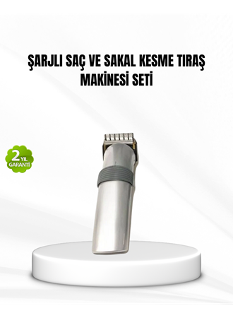 Şarjlı Saç ve Sakal Kesme Makinesi – Paslanmaz Çelik Bıçak, Ayarlanabilir Başlık