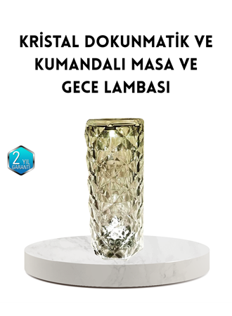 Kristal RGB LED Masa Lambası – Renkli Kumandalı Işık, Dekoratif ve Enerji Tasarruflu