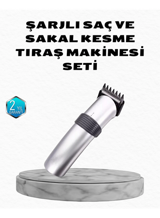 Profesyonel Şarjlı Saç ve Sakal Kesme Makinesi – Paslanmaz Çelik Bıçaklı, Ergonomik ve Sessiz Motorlu