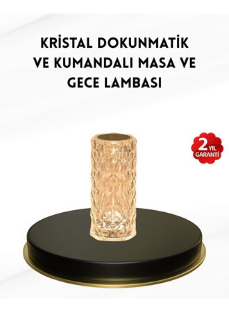 Kristal Tasarımlı RGB LED Gece Lambası – Kumandalı, Renk Değiştiren Dekoratif Işık