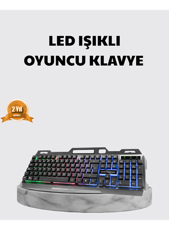 Profesyonel Oyuncu Klavye Mouse Seti – RGB Işıklı, Türkçe Q, DPI Ayarlı, Dayanıklı Gövde