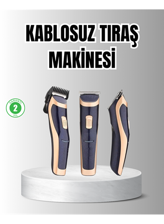 Unisex Şarjlı Saç ve Sakal Tıraş Makinesi – Ayarlanabilir Tarak Başlıkları, Sessiz Motor