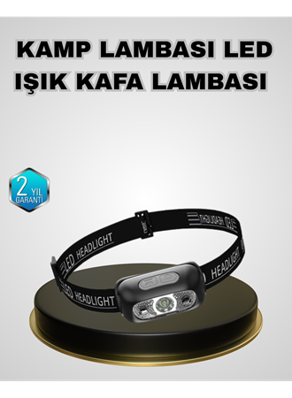 IPX5 Su Geçirmez Şarjlı LED Kafa Feneri | Hareket Sensörlü, Ayarlanabilir 60° Far