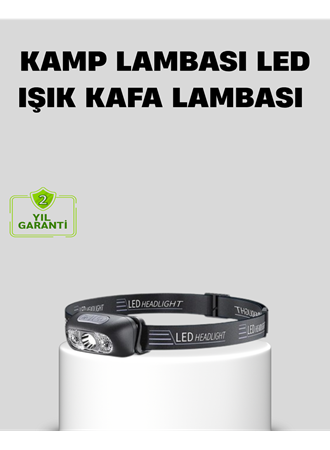 Şarjlı LED Kafa Feneri | 4 Modlu Akıllı Sensörlü Far | Su Geçirmez IPX5 Kamp ve Balıkçı Lambası