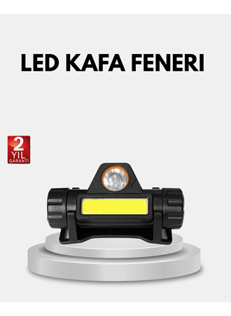 Profesyonel Şarjlı LED Kafa Lambası – Uzun Mesafe + Ortam Aydınlatması