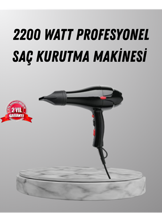 2200W Fön Makinesi – Profesyonel AC Motor, Soğuk ve Sıcak Üfleme