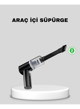 Mini Şarjlı Araç Süpürgesi – 120W Güçlü Motor, 5500PA Vakum Emiş, Yıkanabilir Filtre