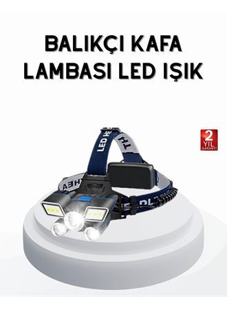 Profesyonel Şarjlı LED Far – IPX5 Suya Dayanıklı, 4 Işık Modu, Hareket Sensörlü