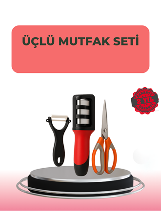 3 Parçalı Çok Fonksiyonlu Mutfak Makas Seti – Paslanmaz Çelik, Ergonomik Tasarım