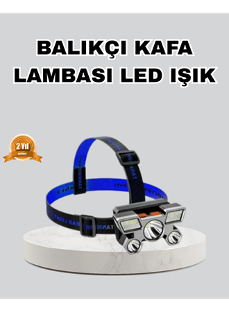Outdoor ve Gece Balıkçılığı İçin LED Kafa Lambası – USB Şarjlı, 60° Ayarlanabilir Far