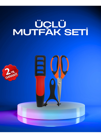 Profesyonel Mutfak Makas Seti –  Kesim Makası + Soyacak + Bileyici