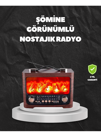 Solar Şarjlı Şömine Işıklı Bluetooth Hoparlör – Radyo, USB, TF Kart Destekli