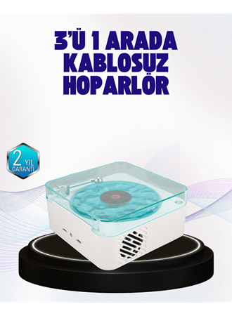 Dekoratif Gece Işıklı Bluetooth Hoparlör – Zaman ve Pil Ekranlı