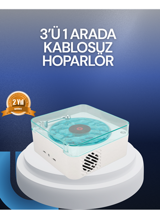 Bluetooth Hoparlör – 3-ü-1 Saatli Gece Lambası ve Vintage Tasarım