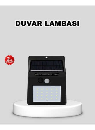 Güneş Enerjili 20 LED Hareket Sensörlü Lamba – IP65 Su Geçirmez Dış Mekan Aydınlatma