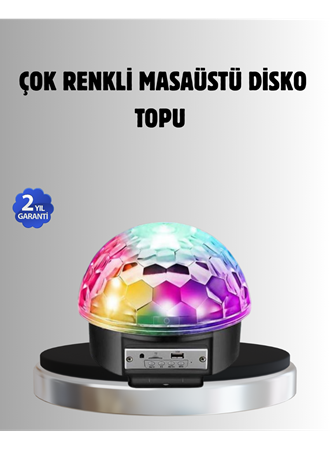 Bluetooth Kontrollü Masaüstü Disko Topu Işığı – Renkli LED Işık Gösterisi ve Uzaktan Kumanda