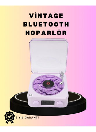 Bluetooth Retro Pikap Hoparlör – Projektörlü Gece Lambası
