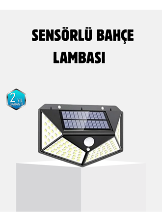 Güneş Enerjili 100 LED Dış Mekan Lamba – Hareket Sensörlü, 2200mAh Bataryalı Solar Aydınlatma