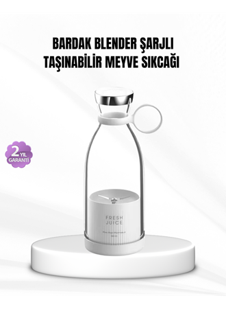 Şarjlı Portatif Blender – Gıda Sınıfı Malzeme, 10 Kullanımlık Pil, Mini Boy ve Hafif Tasarım