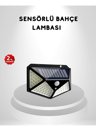 100 LED Güneş Enerjili Bahçe Lambası – PIR Sensörlü, IP65 Su Geçirmez Dış Mekan Aydınlatma