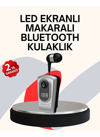 Profesyonel Bluetooth Kulaklık – Klipsli, Titreşimli, Dijital Göstergeli
