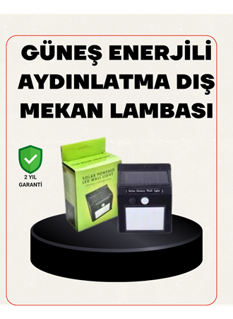 Bahçe ve Veranda İçin Güneş Paneli ile Otomatik Şarj Olan LED Duvar Lambası