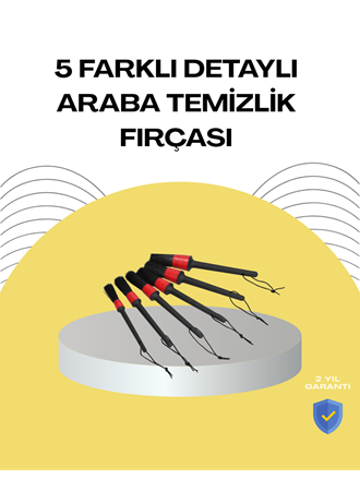 5 Boy Fırçalı Araba Temizlik Seti-Derin Temizlik Sağlayan Yumuşak Fırçalar