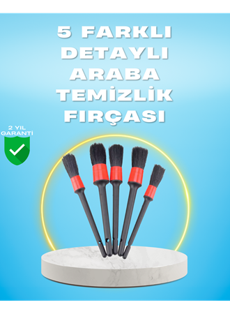 5'li Araba Temizlik Fırçaları-Farklı Boyutlu Fırçalarla Derinlemesine Temizlik