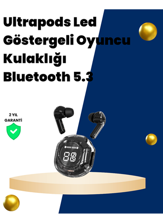Bluetooth 5.3 Kablosuz Kulaklık 30mm Sürücü LED Ekranlı Mikrofonlu