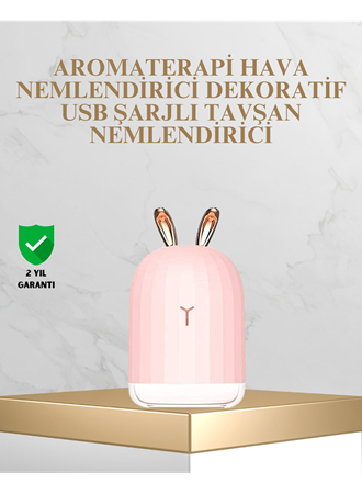 Tavşan Kulak Tasarımlı 200 ml USB Aroma Difüzör ve Hava Nemlendirici
