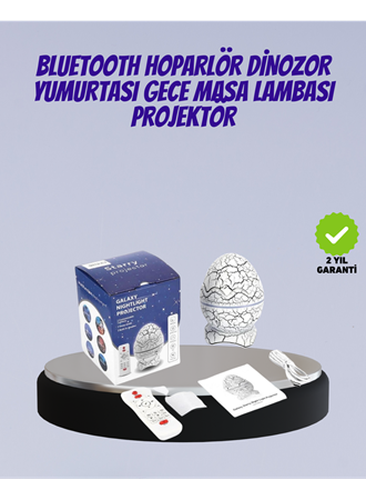 Bluetooth Bağlantılı Dinozor Yıldız Projektör Gece Lambası ve Uyku Yardımcısı