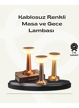Modern USB'li Kablosuz Masa Lambası – Minimalist Tasarım, 3 Farklı Parlaklık