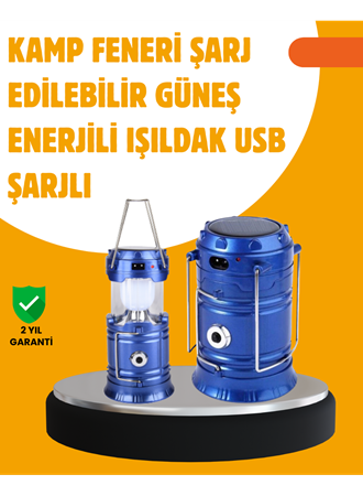 USB Şarjlı Çok Fonksiyonlu Kamp Feneri – Taşınabilir ve Dayanıklı