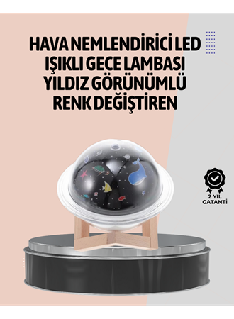 Gece lambası özellikli taşınabilir nemlendirici ve aromaterapi cihazı USB girişli