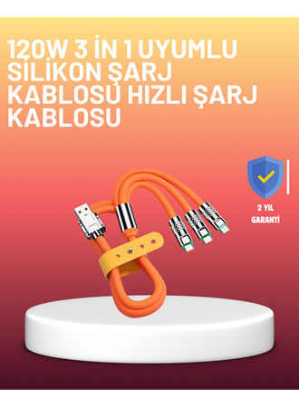 Çinko Alaşımlı Uçlu 120 W Şarj Kablosu – Dolaşmaya Dayanıklı 1,2 m USB Kablo