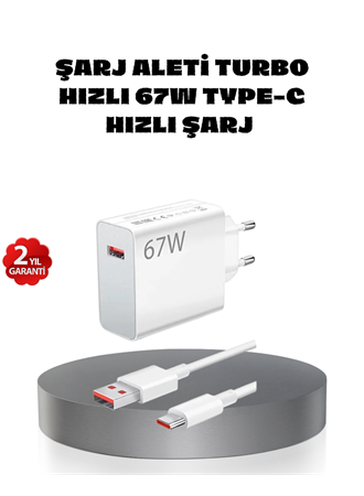 67W Turbo Type-C Hızlı Şarj Adaptörü – Akıllı Koruma Çipli, Hızlı Şarj Destekli