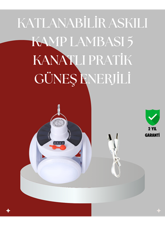 Uzaktan Kumandalı, 360 Derece Katlanabilir Solar LED Aydınlatma Çadır Lambası