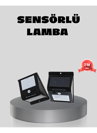 Güneş Enerjili Sensörlü Dış Mekan Duvar Lambası – 3 Modlu, 2200mAh Pil, 120° Algılama