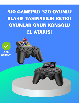 2.4 İnç HD Renkli Ekranlı 500-in-1 Taşınabilir Retro Oyun Konsolu, Kablolu TV Bağlantısı ve Uzun Pil Ömrü