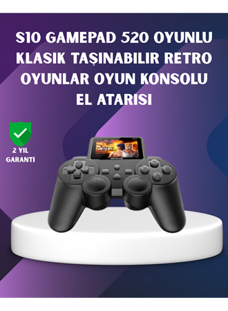 500 Dahili Oyunlu Taşınabilir Retro El Konsolu-2.4 inç Renkli Ekranlı