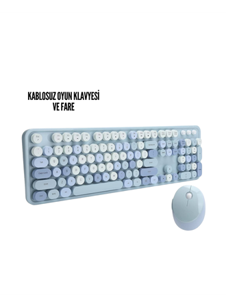 Kablosuz Klavye Mouse Seti mavi