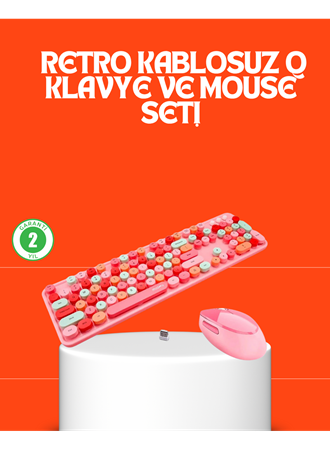 Retro Tarz Bluetooth 5.1 Klavye – Win/OSX/Android/iOS Uyumlu