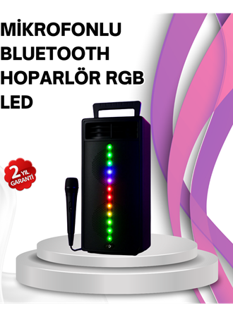 Renkli Işıklı Bluetooth Hoparlör – Taşınabilir, Güçlü Ses Performansı